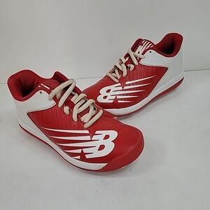 New Balance Red & White Cleats Sz Youth 13 Padded Activewear Preppy Comfy